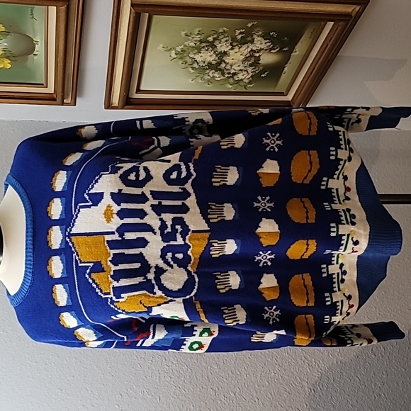 white castle | Sweaters | White Castle Ugly Christmas Sweater Blue White  Xxl | Poshmark
